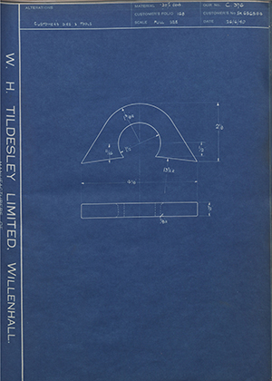 The Hughes Johnson Stampings Co LTD SK656544  WH Tildesley Forging Technical Drawing