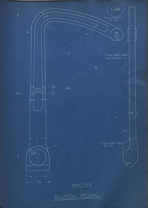 The Payne Light Car Co Ltd 31 Clutch Pedal WH Tildesley Forging Technical Drawing