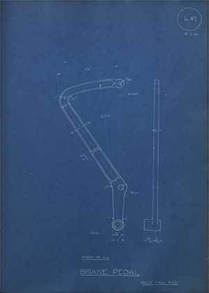 The Payne Light Car Co Ltd 414 Brake Pedal WH Tildesley Forging Technical Drawing