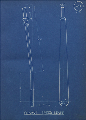 The Standard Motor Company LTD 16939 Change Speed Lever WH Tildesley Forging Technical Drawing