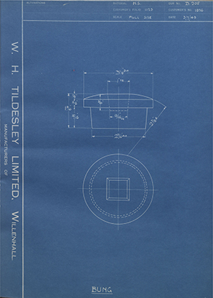 The Valor Company LTD 1836 Bung WH Tildesley Forging Technical Drawing