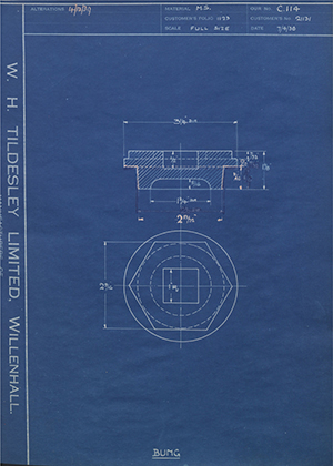 The Valor Company LTD 21131 Bung WH Tildesley Forging Technical Drawing