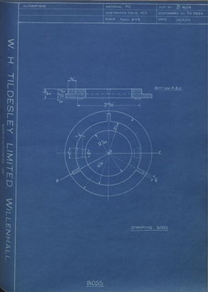 The Valor Company LTD RS2824 Boss WH Tildesley Forging Technical Drawing