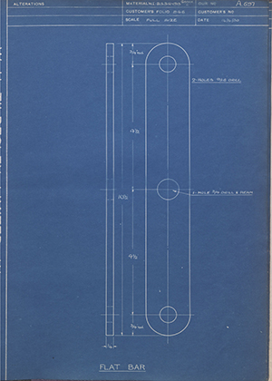 Thomas Holcroft & Sons  Flat Bar WH Tildesley Forging Technical Drawing