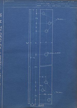 Thomas Holcroft & Sons Item 1 Flat Bar WH Tildesley Forging Technical Drawing