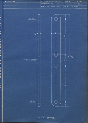 Thomas Holcroft & Sons Item 8 Flat Bars WH Tildesley Forging Technical Drawing