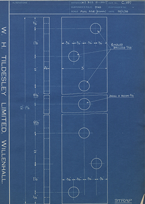 Thomas Holcroft & Sons  Strap WH Tildesley Forging Technical Drawing