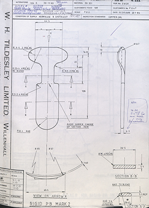 Timothy Parkes & Sons LTD F047 Rigid PB Mark 2 WH Tildesley Forging Technical Drawing