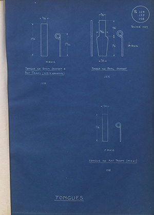 Tongues WH Tildesley Forging Technical Drawing