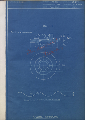 Triumph Engineering Co LTD E1164 Engine Sprocket WH Tildesley Forging Technical Drawing