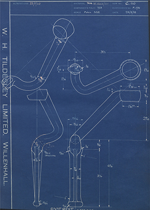 Triumph Engineering Co LTD F1731 Footrest WH Tildesley Forging Technical Drawing