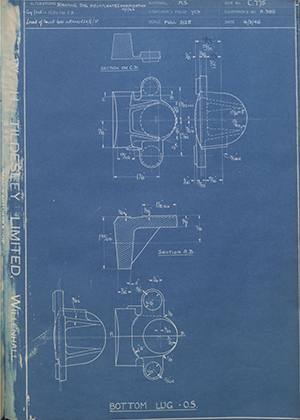 Triumph Engineering Co LTD H388 Bottom Lug - Outer Side WH Tildesley Forging Technical Drawing