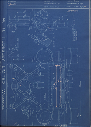 Triumph Engineering Co LTD H517A Fork Crown WH Tildesley Forging Technical Drawing