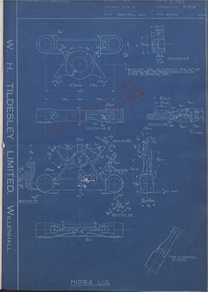 Triumph Engineering Co LTD H517A Middle Lug WH Tildesley Forging Technical Drawing