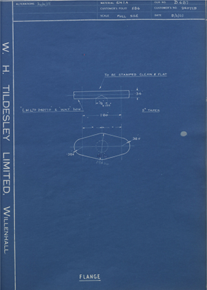 Truck & Bus Division Leyland UK LTD (FKA Leyland Motors) 240779 Flange WH Tildesley Forging Technical Drawing