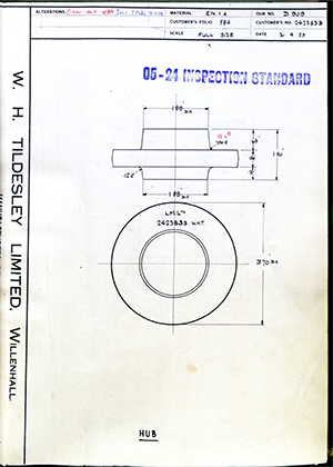 Truck & Bus Division Leyland UK LTD (FKA Leyland Motors) 242383B Hub WH Tildesley Forging Technical Drawing