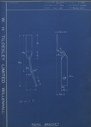 Vauxhall Motors LTD 1046114 Fixing Bracket WH Tildesley Forging Technical Drawing