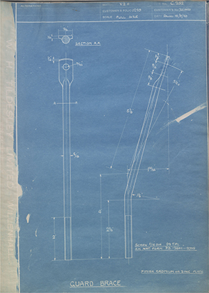 Vauxhall Motors LTD 7050680 Guard Brace WH Tildesley Forging Technical Drawing