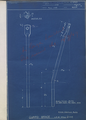 Vauxhall Motors LTD 7050680/RH / 7050681/LH Guard Brace WH Tildesley Forging Technical Drawing