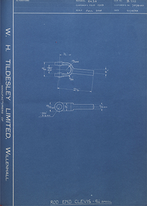 Vauxhall Motors LTD 7078100 Rod End Clevis 5/16