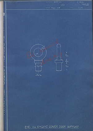 Vauxhall Motors LTD TP3986 Eye for Engine Cover Door Support WH Tildesley Forging Technical Drawing