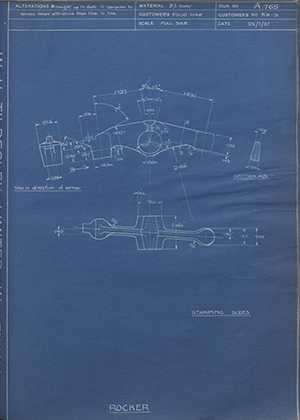 Veloce LTD K9-3 Rocker WH Tildesley Forging Technical Drawing