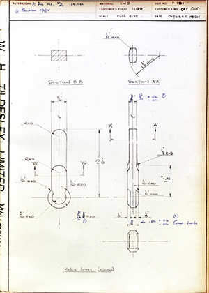 Vessa LTD ORT505 Knee Joint (Female) WH Tildesley Forging Technical Drawing