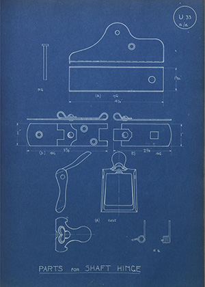 W Foster & Co Parts for Shaft Hinge WH Tildesley Forging Technical Drawing