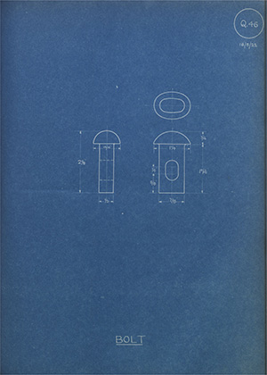 W Pickersgill & Sons Bolt WH Tildesley Forging Technical Drawing