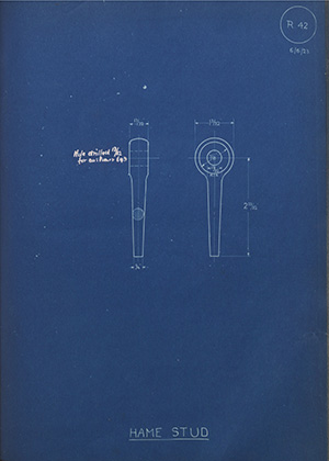 W.G Smith & Sons Hame Stud WH Tildesley Forging Technical Drawing