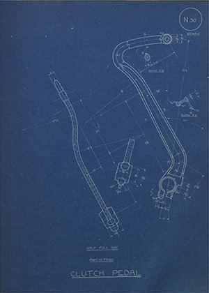 W.R Williams & Co Clutch Pedal WH Tildesley Forging Technical Drawing