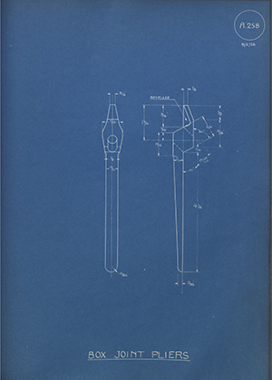WM Wilkinson & sons Box Joint Pliers WH Tildesley Forging Technical Drawing