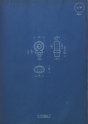 Walsall Locks & Cart Gear Co Eyebolt WH Tildesley Forging Technical Drawing