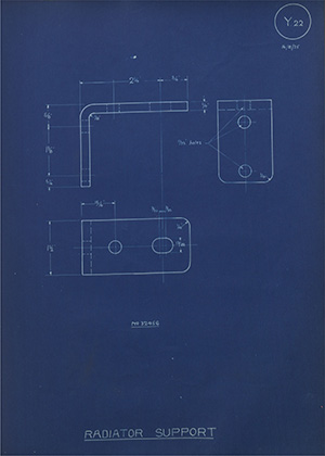 Walton Bros & Co Radiator Support WH Tildesley Forging Technical Drawing