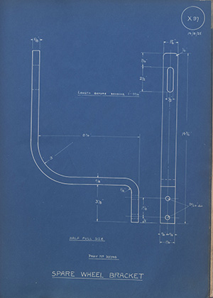 Walton Bros & Co Spare Wheel Bracket WH Tildesley Forging Technical Drawing