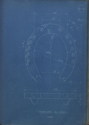 War Office 5093 Horse Shoe No6 Hind WH Tildesley Forging Technical Drawing