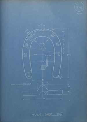 War Office 7091 Mule Shoe WH Tildesley Forging Technical Drawing