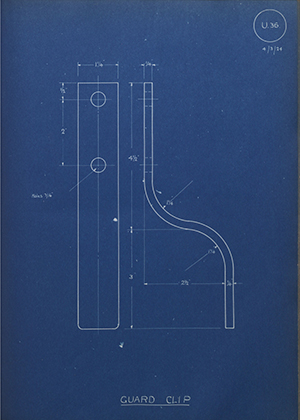 War Office  Guard Clip WH Tildesley Forging Technical Drawing