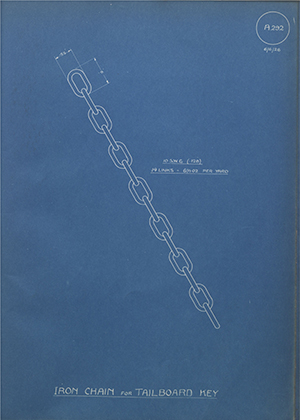 War Office  Iron Chain for Tailboard Key WH Tildesley Forging Technical Drawing