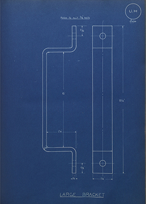 War Office  Large Bracket WH Tildesley Forging Technical Drawing