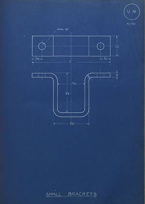 War Office  Small Brackets WH Tildesley Forging Technical Drawing