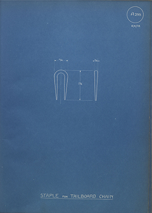 War Office  Staple for Tailboard Chain WH Tildesley Forging Technical Drawing