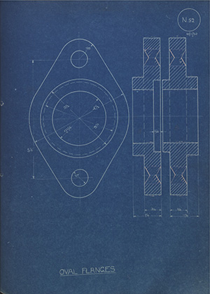 Warrington Lube Company Ltd Oval Flanges WH Tildesley Forging Technical Drawing