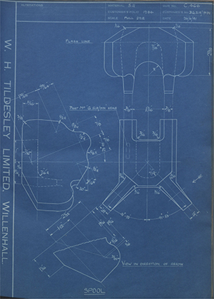 Westland Aircraft LTD BG51A/991 Spool WH Tildesley Forging Technical Drawing