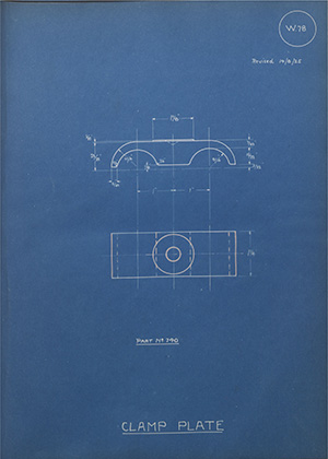 Whatton & Sons 740 Clamp Plate WH Tildesley Forging Technical Drawing