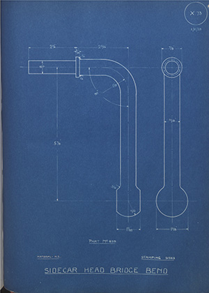 Whatton & Sons 839 Sidecar Head Bridge Bend WH Tildesley Forging Technical Drawing