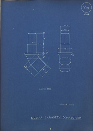 Whatton & Sons 8408 Sidecar Chainstay Connection WH Tildesley Forging Technical Drawing