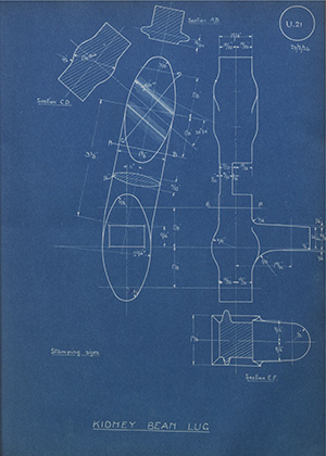 Whatton & Sons Kidney Bean Lug WH Tildesley Forging Technical Drawing