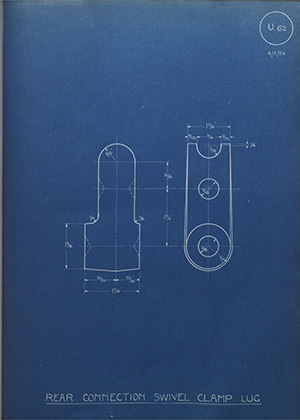 Whatton & Sons Rear Connection Swivel Clamp Lug WH Tildesley Forging Technical Drawing