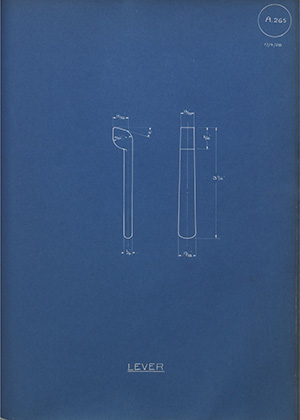 Whitehouse Cox & co Lever WH Tildesley Forging Technical Drawing